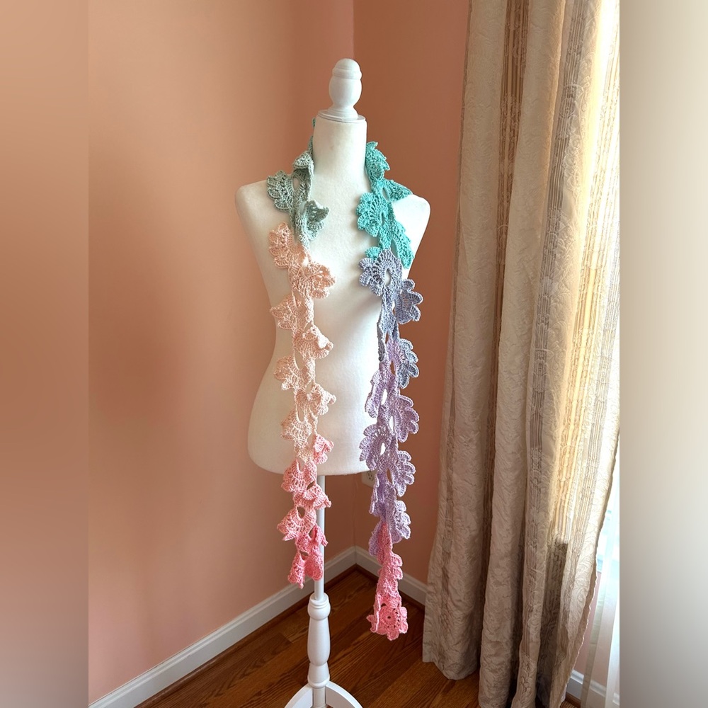 unique designer made cotton knit scarf